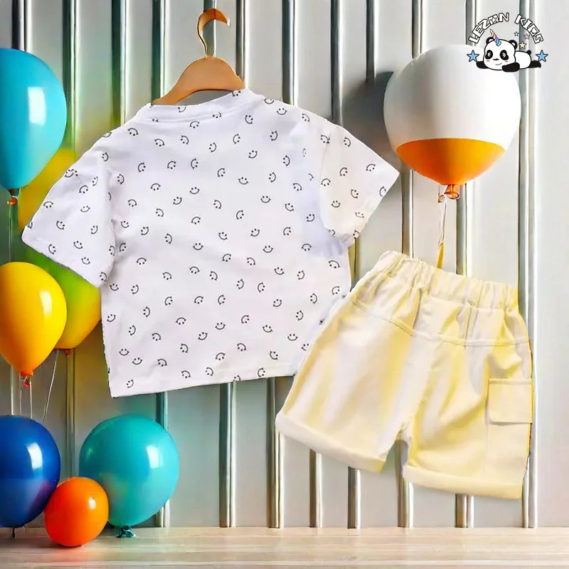 LEZONKIDS - Conjuntos de roupas infantis masculinas de algodão puro de alta qualidade para impressão de padrões de tigre para o verão